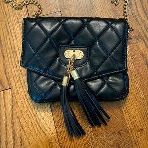 Black Mini Purse with Gold Chain
